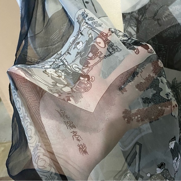 Vintage Sheer Japanese Scarf - Picture 5 of 5